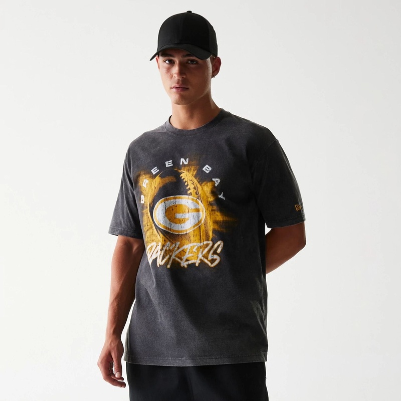 Green Bay Packers NFL Sport Night Black T-Shirt S
