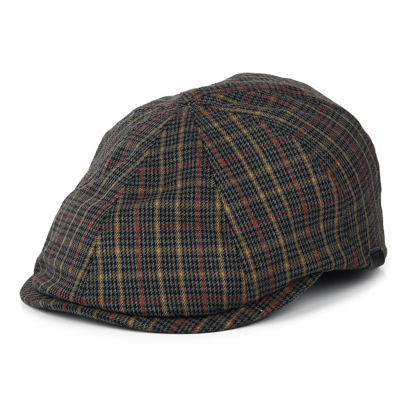 Kangol Plaid Flexfit Newsboy Cap – Grey-Multi Small/Medium
