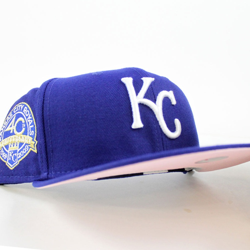 Kansas City Royals 40th Anniversary New Era 59Fifty Fitted Hat (Pink Under Brim) 6 7/8