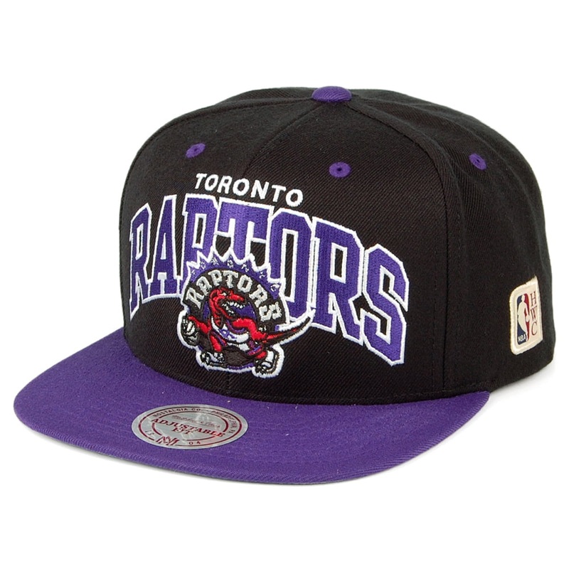 Mitchell & Ness Toronto Raptors Snapback Cap – NBA Arch 2 Tone – Black-Purple Adjustable