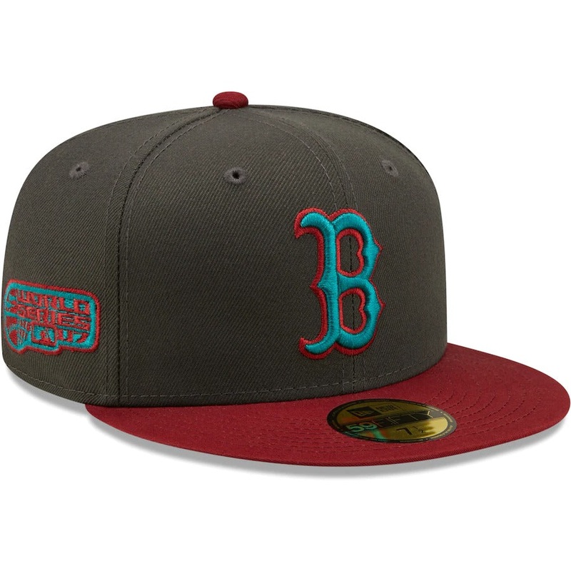 New Era Boston Red Sox Graphite/Cardinal 2007 World Series Titlewave 59FIFTY Fitted Hat