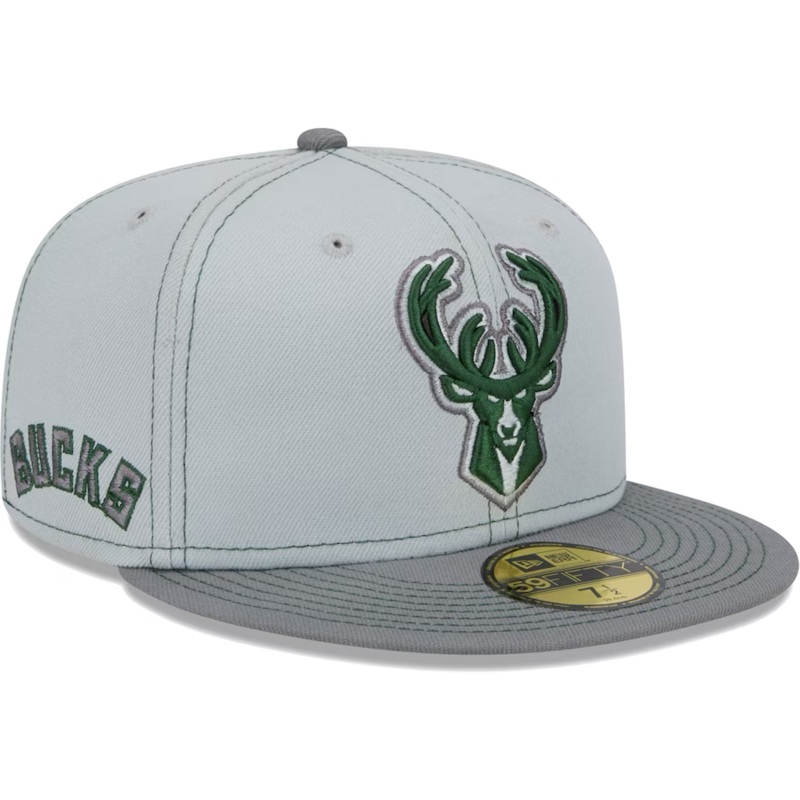 New Era Milwaukee Bucks Gray Color Pop 2023 59FIFTY Fitted Hat