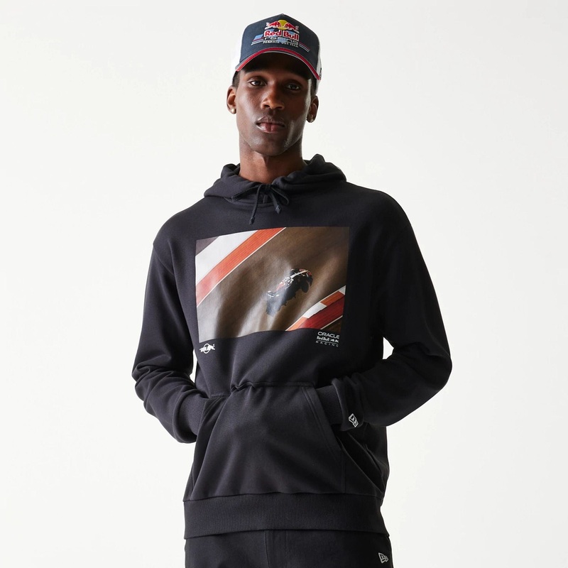 Red Bull Racing Black Oversized Pullover Hoodie XS