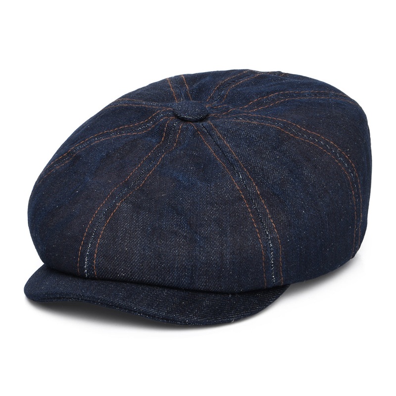 Stetson Hats Hatteras Sustainable Denim Newsboy Cap – Blue M