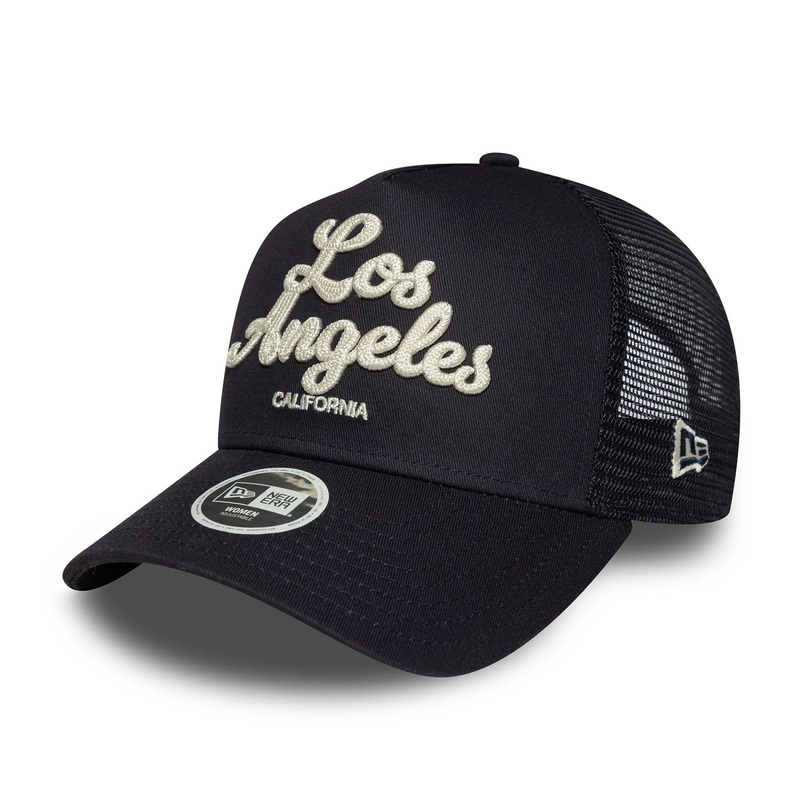 Womens New Era City Navy 9FORTY E-Frame Trucker Adjustable Cap OSFM