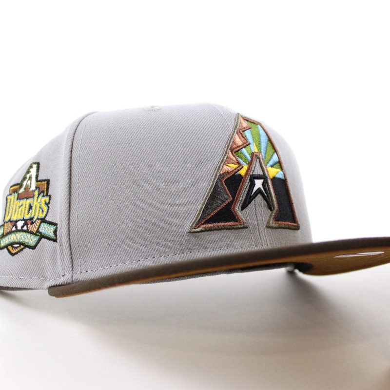 Arizona Diamondbacks 10th Anniversary New Era 59Fifty Fitted Hat (Glow in the Dark Gray Walnut Toasted Peanut Under Brim) 7