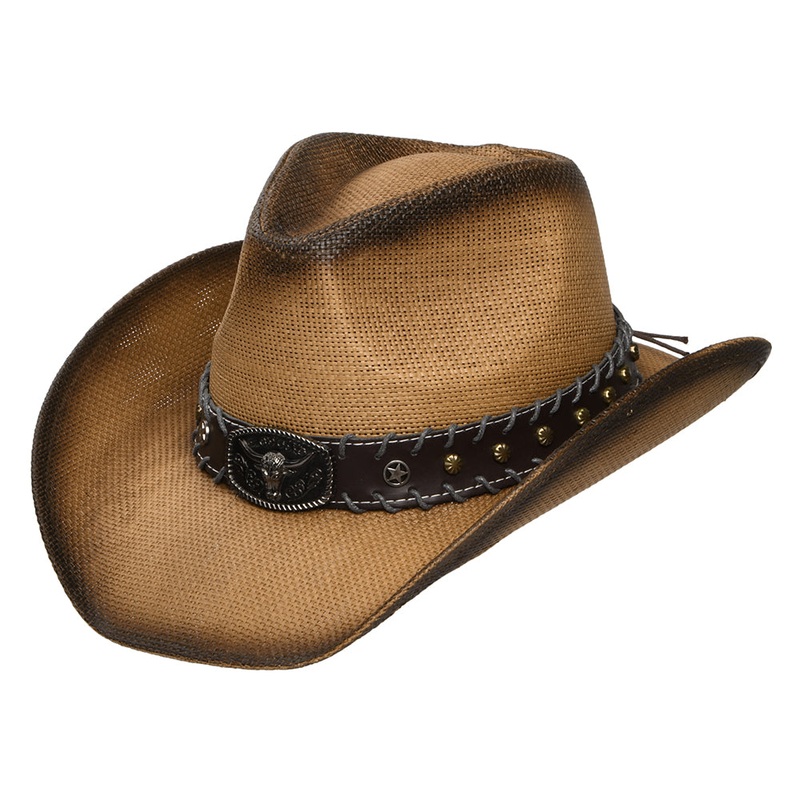 Dorfman Pacific Hats Chet Matte Toyo Straw Western Cowboy Hat – Whisky Small/Medium