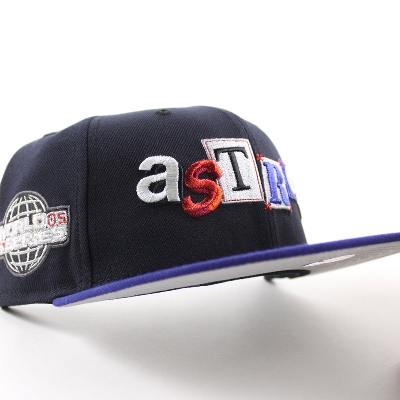 Houston Astros Death Note 2005 World Series New Era 59Fifty Fitted Hat (Navy Royal Blue Gray Under Brim) 6 7/8