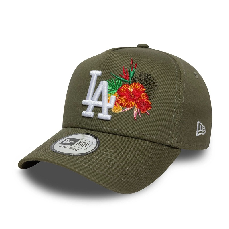 LA Dodgers MLB Flower Icon Green 9FORTY E-Frame Adjustable Cap OSFM