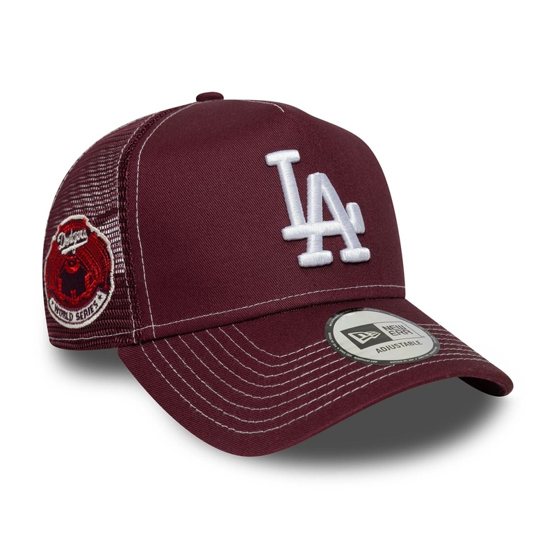 LA Dodgers MLB World Series Dark Red 9FORTY E-Frame Trucker Adjustable Cap OSFM