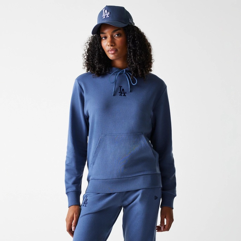 LA Dodgers Womens MLB Midi League Essential Dark Blue Pullover Hoodie XS