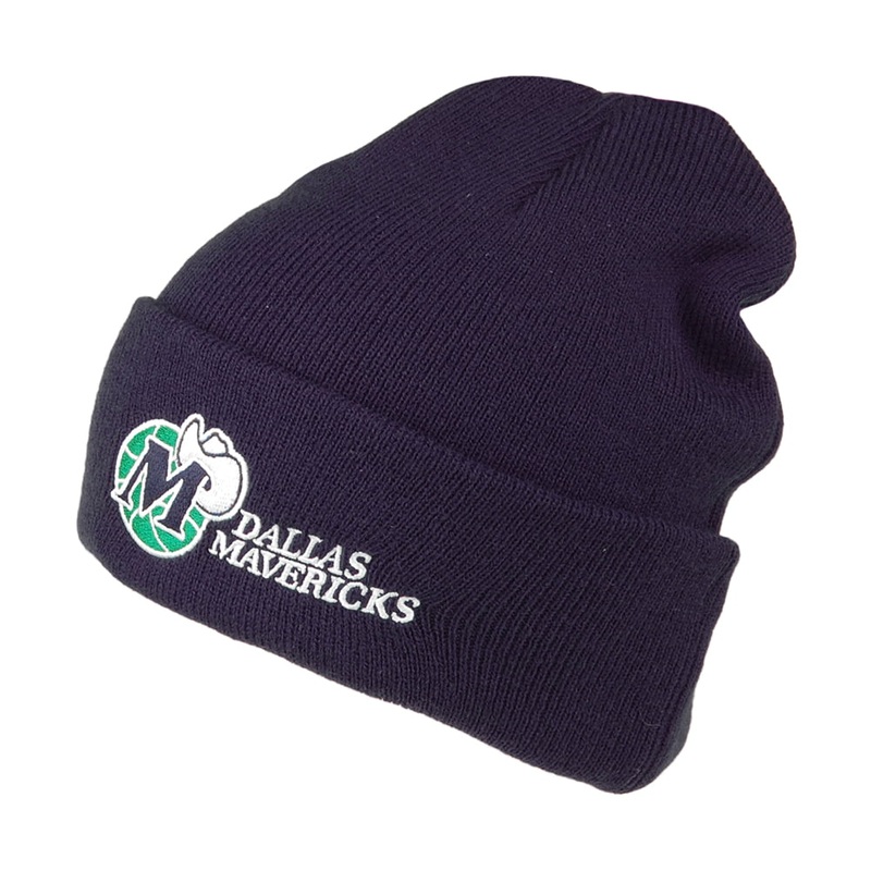 Mitchell & Ness Dallas Mavericks Beanie Hat – NBA Team Logo Cuff Knit – Navy Blue 1-Size