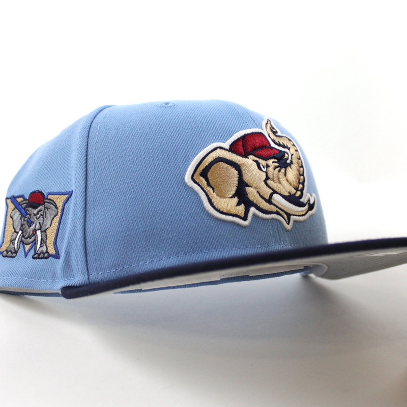 MODESTO AS ELEPHANT M Patch New Era 59Fifty Fitted Hat (Sky Night Shift Navy Gray Under Brim) 7