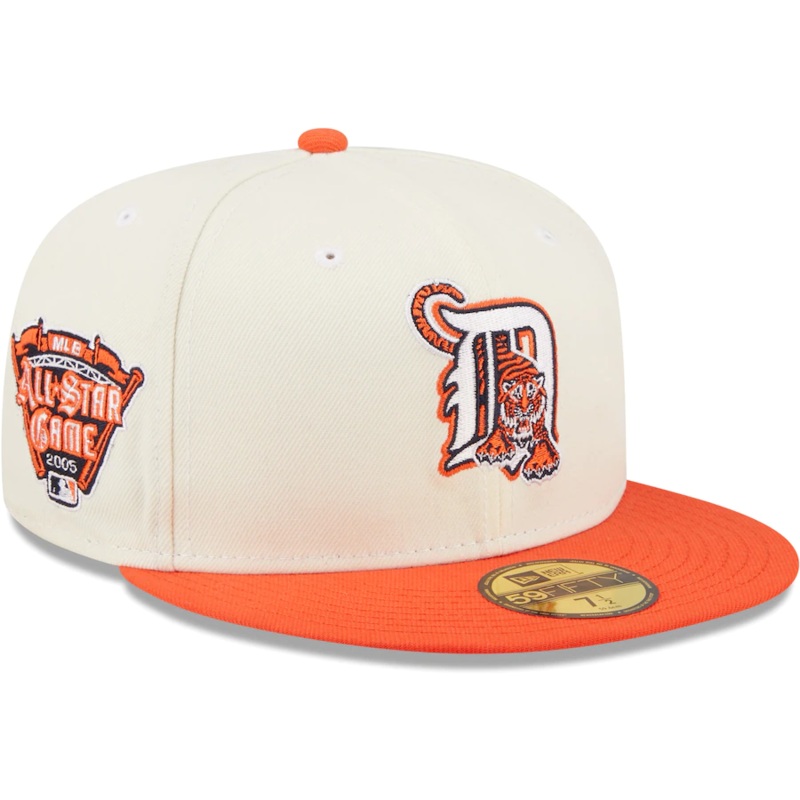 New Era Detroit Tigers White/Orange Cooperstown Collection 2005 MLB All-Star Game Chrome 59FIFTY Fitted Hat
