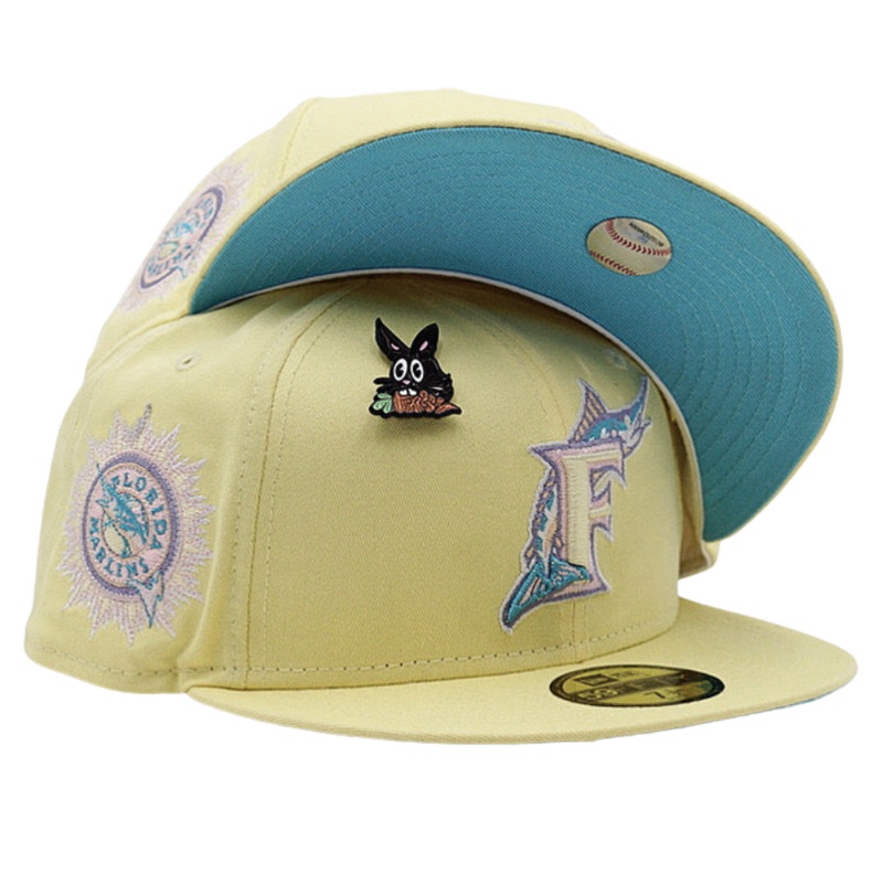 New Era Florida Marlins Soft Yellow ‘Easter Pack’ 2003 Patch 59FIFTY Fitted Hat