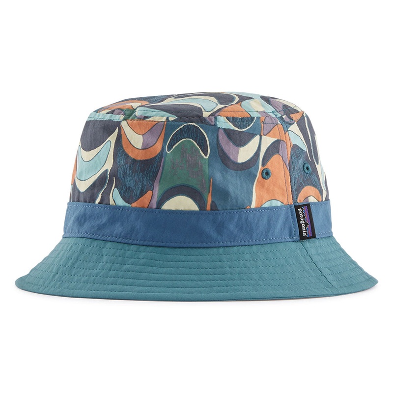 Patagonia Hats Swallowtail Geo Wavefarer Bucket Hat – Blue-Multi Small/Medium