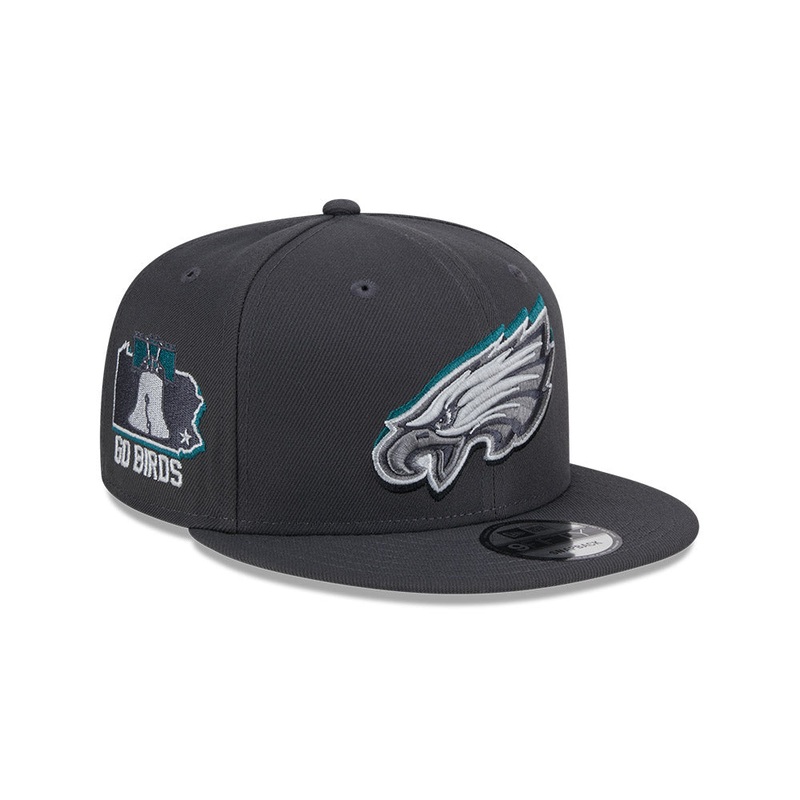 Philadelphia Eagles New Era 2024 NFL Draft 9FIFTY Snapback Hat – Graphite