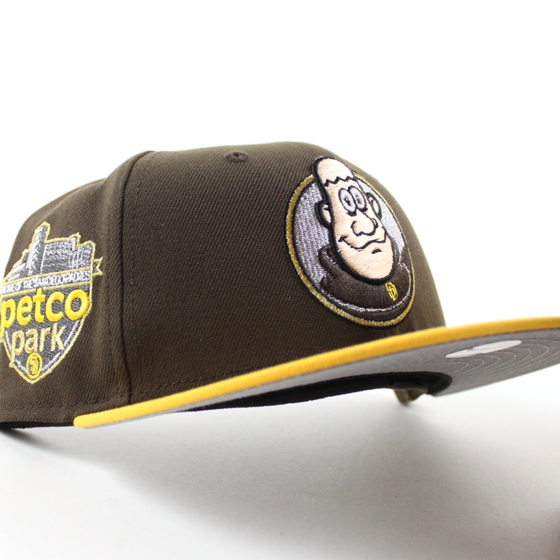 San Diego Padres Petco Park New Era 59Fifty Fitted Hat (Walnut Gold Gray Under Brim) 6 7/8