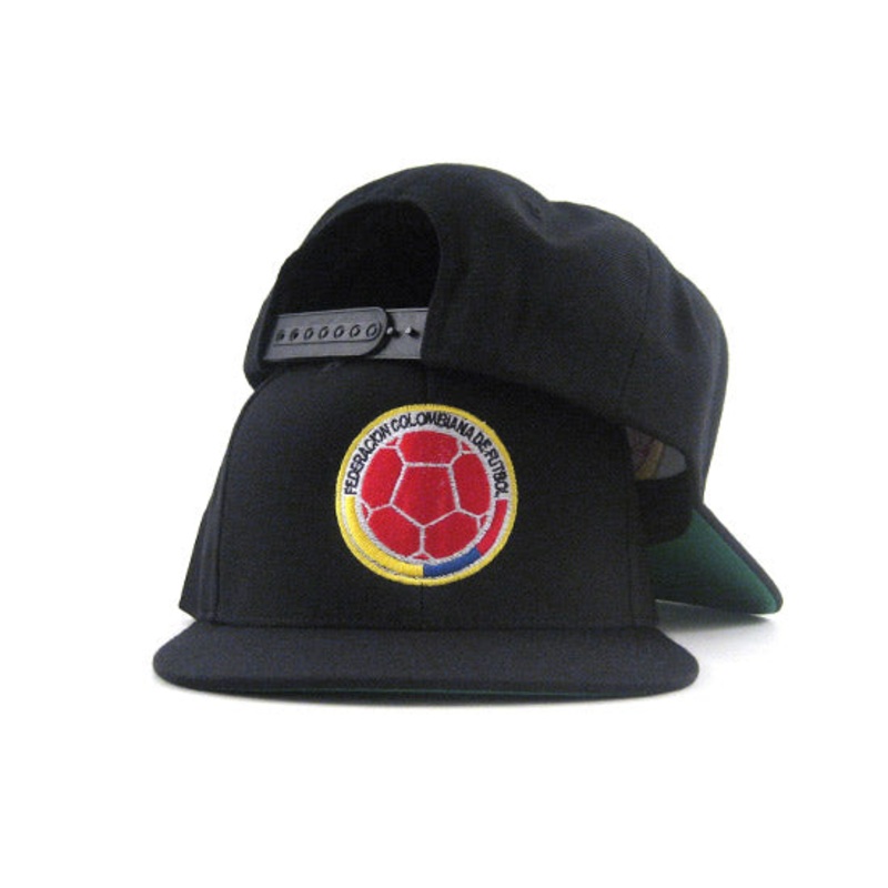 Colombia Crest Snapback Hat (Black Green Under Brim) One Size