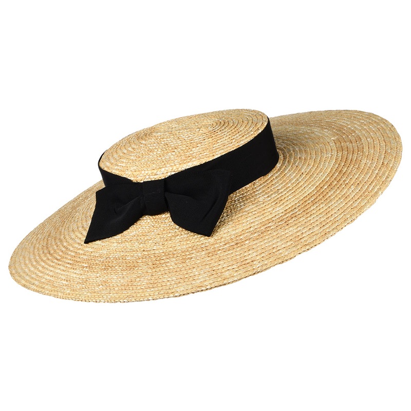 Failsworth Hats Pearl Straw Boater Hat – Natural-Black 1-Size