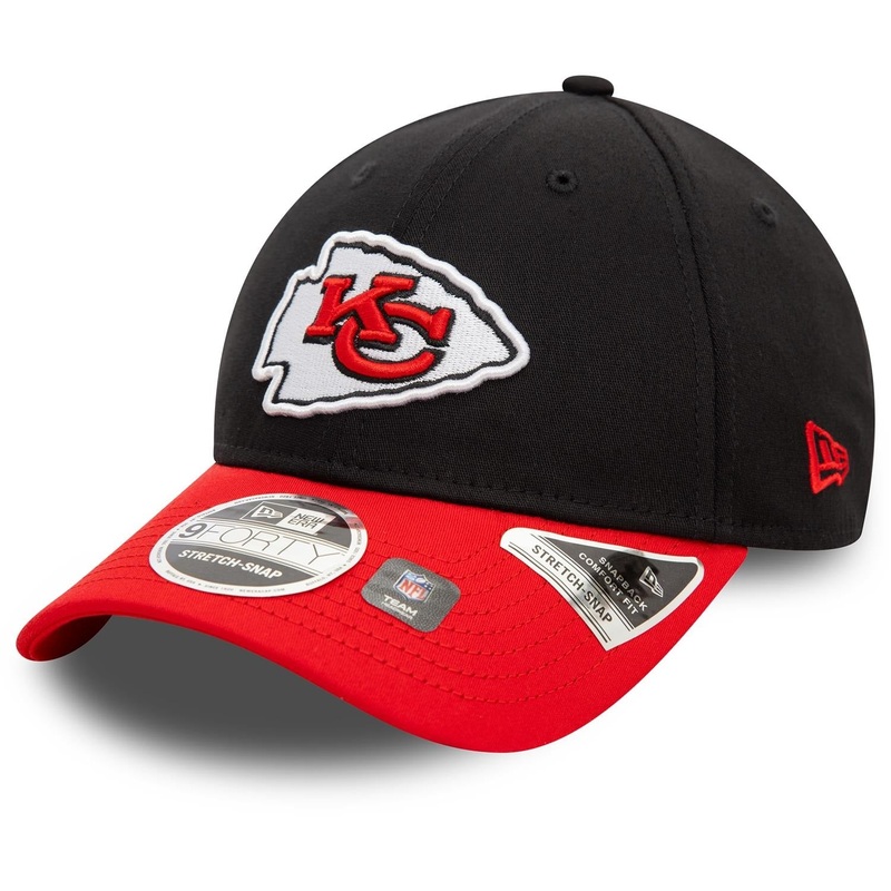 Kansas City Chiefs 9FORTY Stretch Snap NFL Black Cap One Size