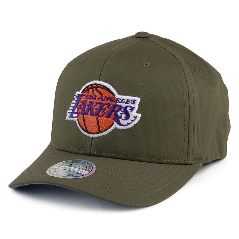 Mitchell & Ness L.A. Lakers Ripstop Snapback Cap – Battle – Army Green Adjustable
