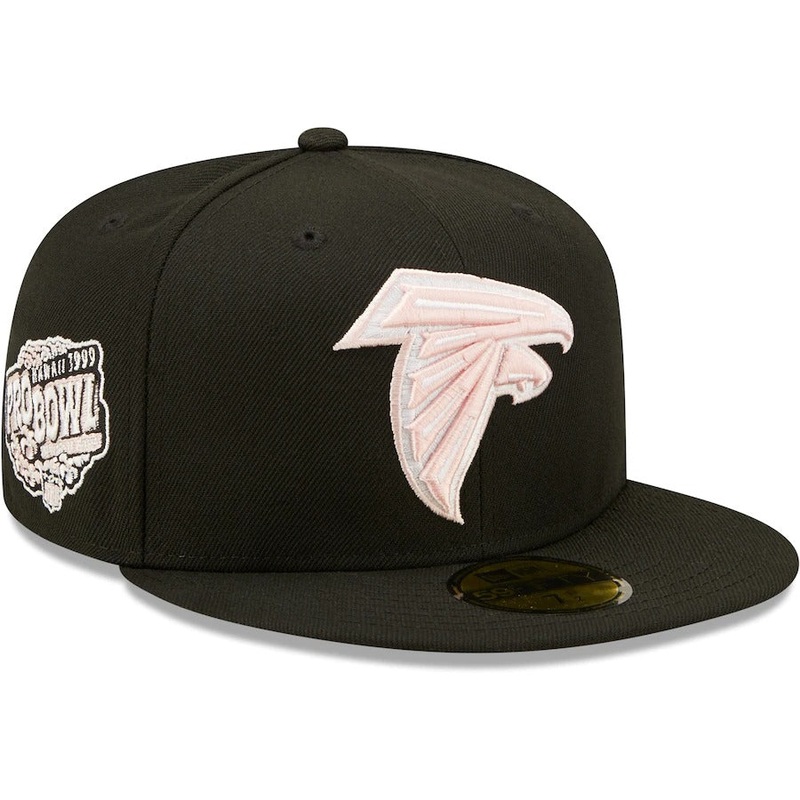 New Era Black Atlanta Falcons 1999 Pro Bowl Pink Undervisor 59FIFTY Fitted Hat