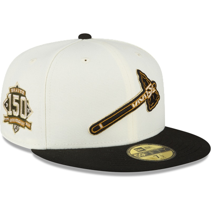 New Era Just Caps Chrome Black Atlanta Braves 59FIFTY Fitted Hat