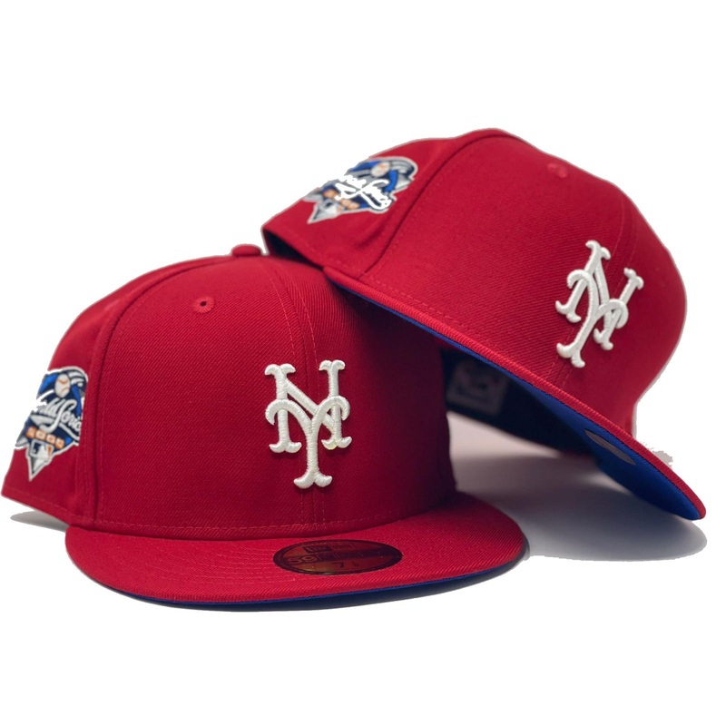 New Era New York Mets Red 2000 World Series Blue Under Brim 59FIFTY Fitted Hat