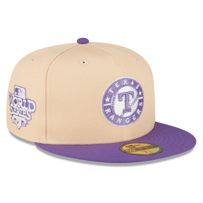 New Era Texas Rangers Peach/Purple 2010 World Series 59FIFTY Fitted Hat