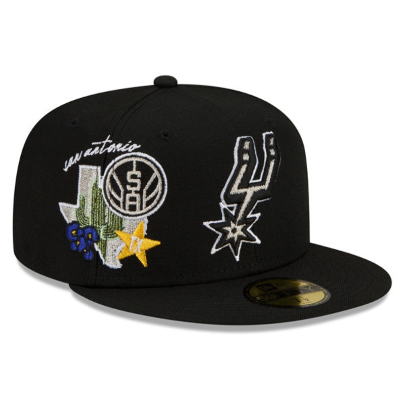 San Antonio Spurs New Era NBA Exclusive CLUSTER 59Fifty Fitted Hat – Black/Gray Bottom 7