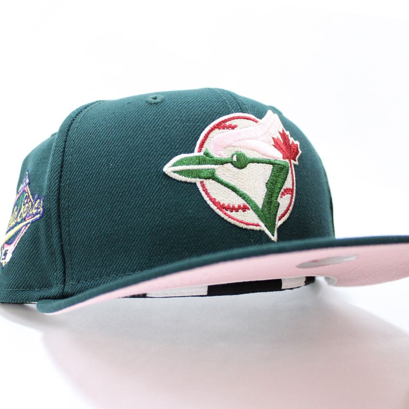 Toronto Blue Jays 1992 World Series New Era 59Fifty Fitted Hat (Green Pink Under Brim) 7