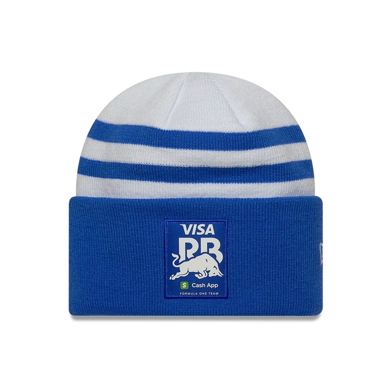 Visa Cash App Racing Bulls Team Wide White Cuff Knit Beanie Hat OSFM