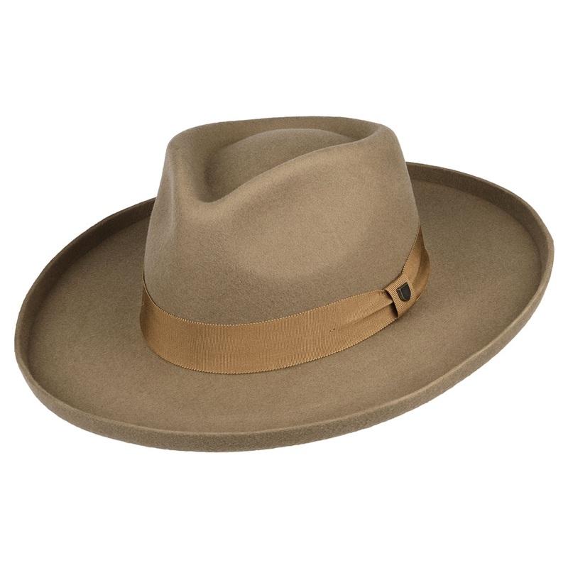 Brixton Hats Capsule Wool Felt Fedora Hat – Sand Small-56cm