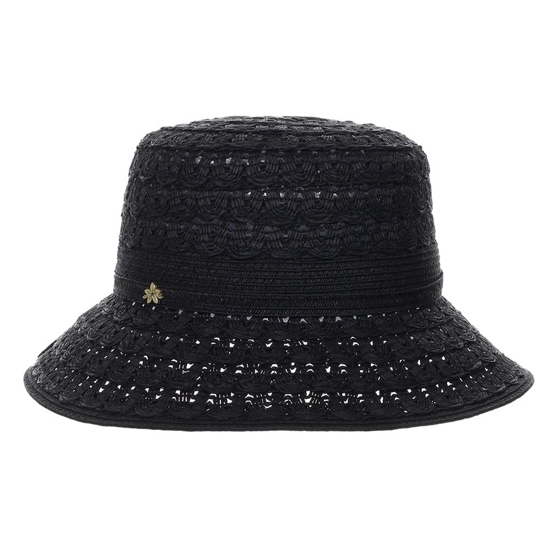 Cappelli Hats Sorina Paper Braid Bucket Hat – Black 1-Size