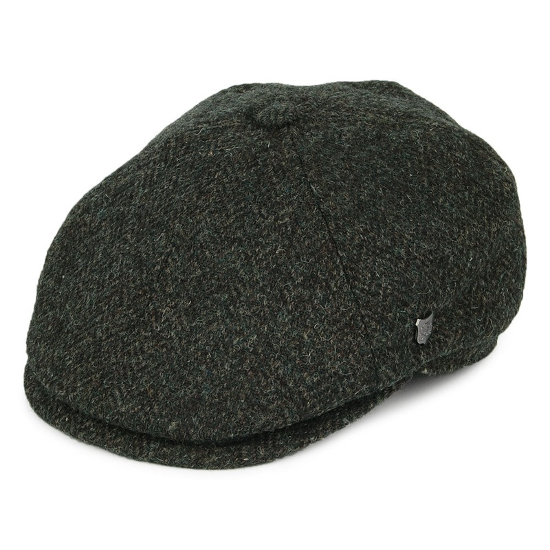 Failsworth Hats HARRIS TWEED Herringbone Hudson Newsboy Cap – Olive 55