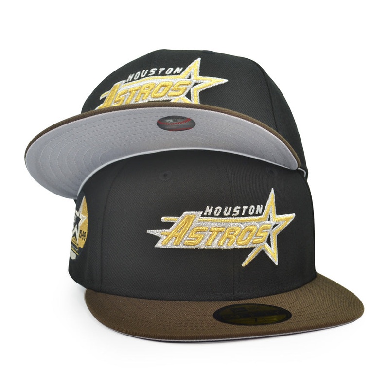 Houston Astros 35 GREAT YEARS Exclusive New Era 59Fifty Fitted Hat – Black/Burntwood 6 7/8