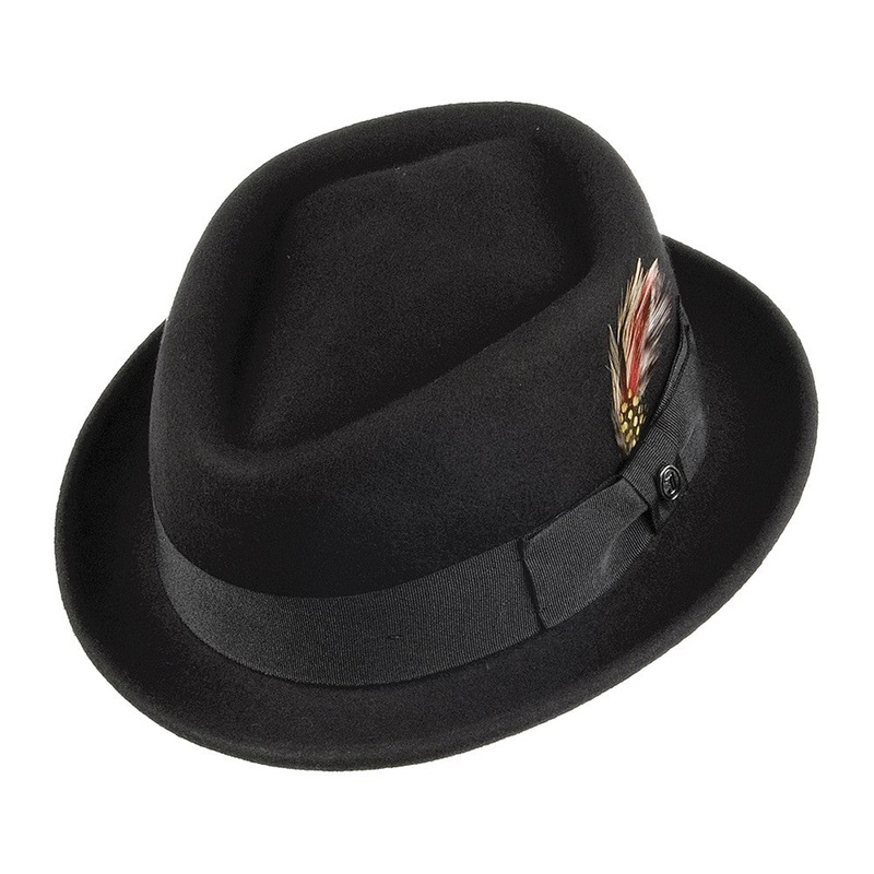 Jaxon & James Diamond Crown Pork Pie Hat – Black S