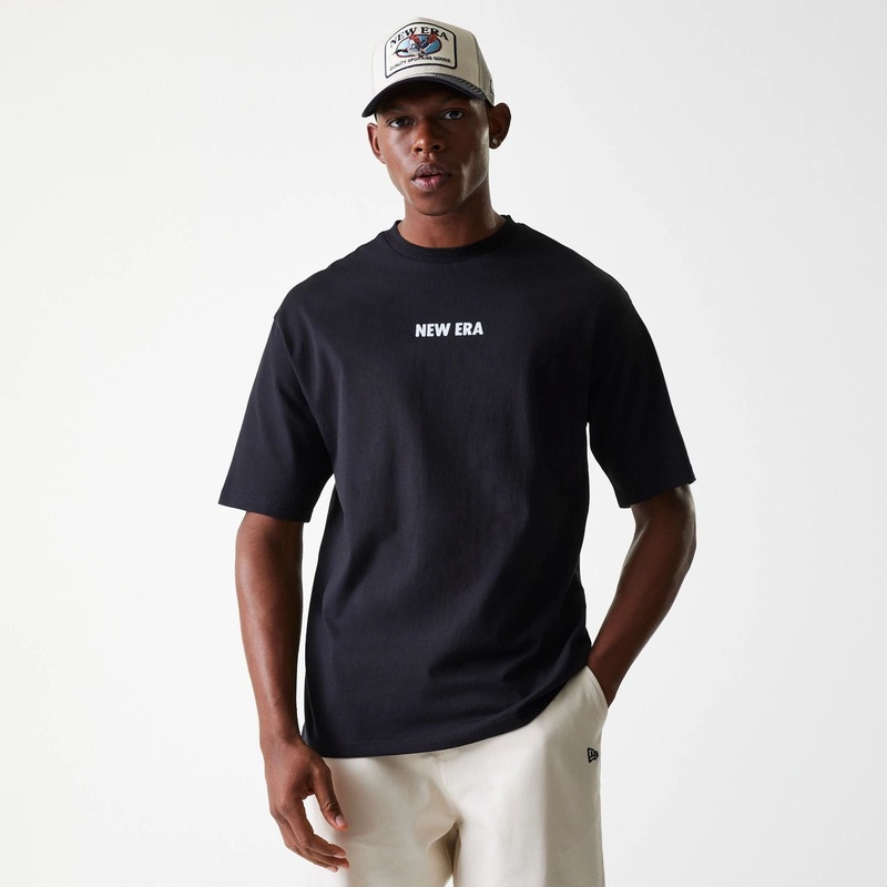New Era Graphic Black Oversized T-Shirt XS