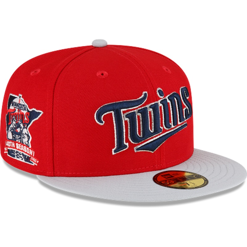 New Era Just Caps Gray Visor Minnesota Twins 2023 59FIFTY Fitted Hat