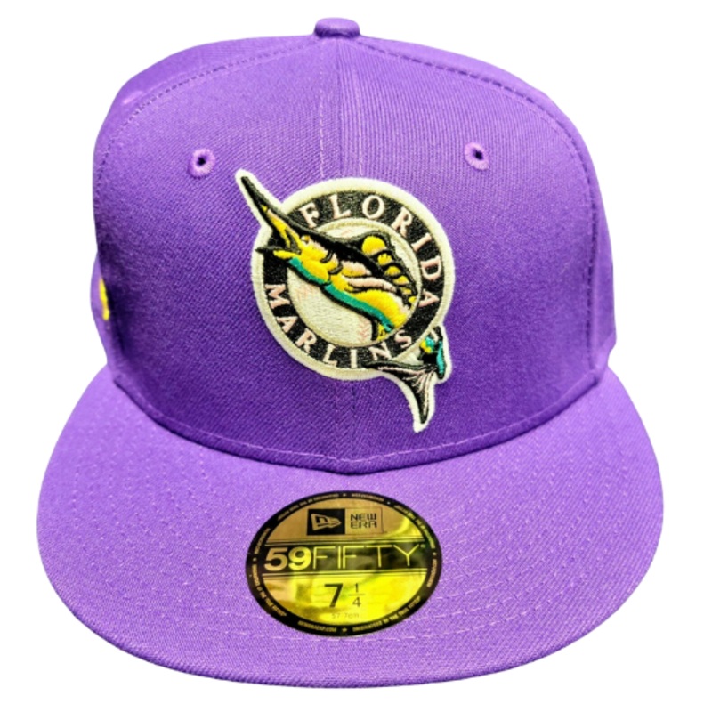 New Era Purple Florida Marlins 2003 World Series Fitted Hat / Pink UV