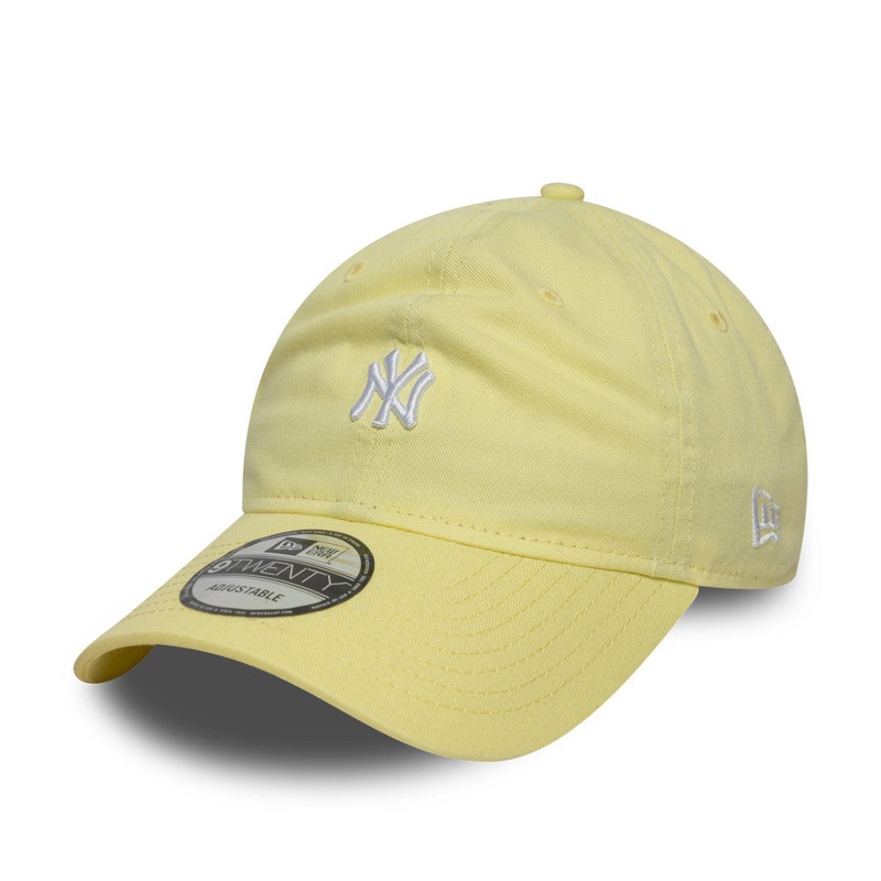 New York Yankees 9TWENTY MLB Mini Logo Washed Pastel Yellow Cap One Size