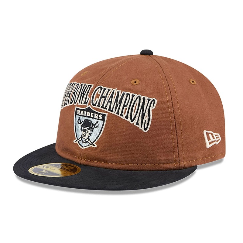 Oakland Raiders NFL Champions Dark Beige Retro Crown 59FIFTY Fitted Cap 6 7/8