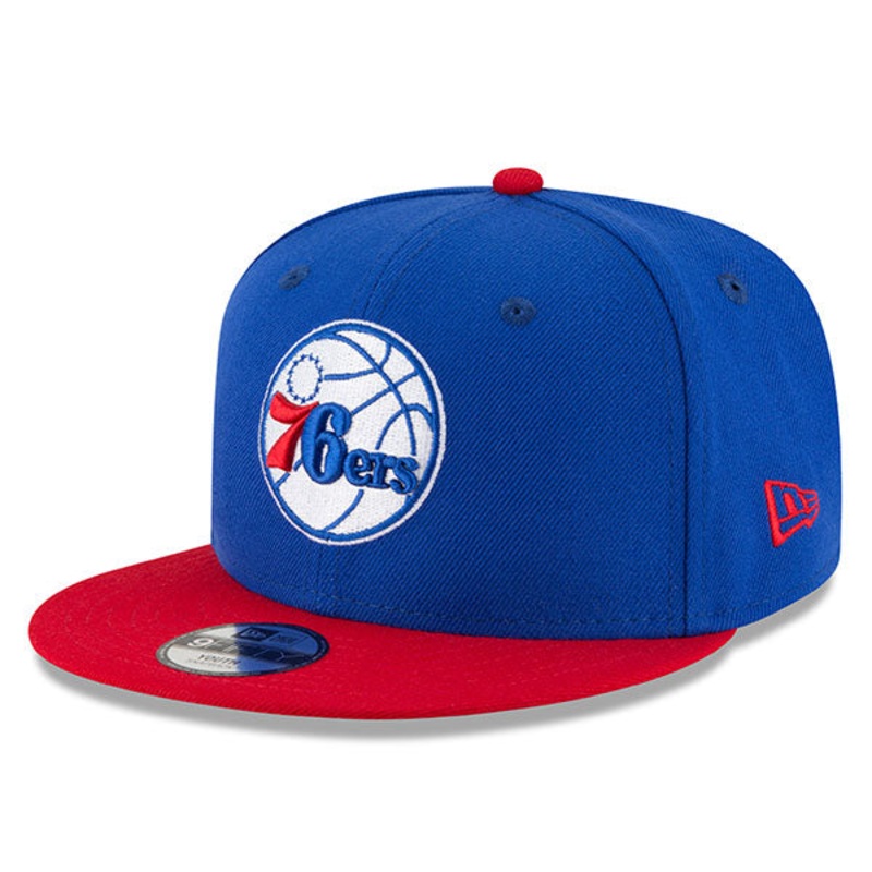 Philadelphia 76ers New Era YOUTH 9Fifty Snapback Adjustable NBA Hat – Royal/Red