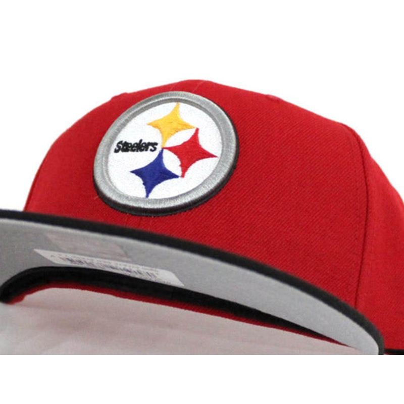 Pittsburgh Steelers New Era NFL 59Fifty Fitted Hat (Pittsburgh Pirates Color Way Red Black Gray Under Brim) 7
