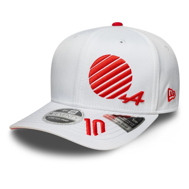 Alpine Racing Pierre Gasly Japan Race Special White 9SEVENTY Stretch Snap Adjustable Cap OSFM