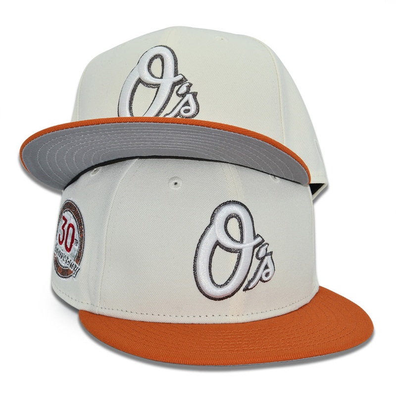 Baltimore Orioles “SHATTERED O’S” Exclusive New Era 59Fifty Fitted Hat – Chrome/Flight Orange 6 7/8