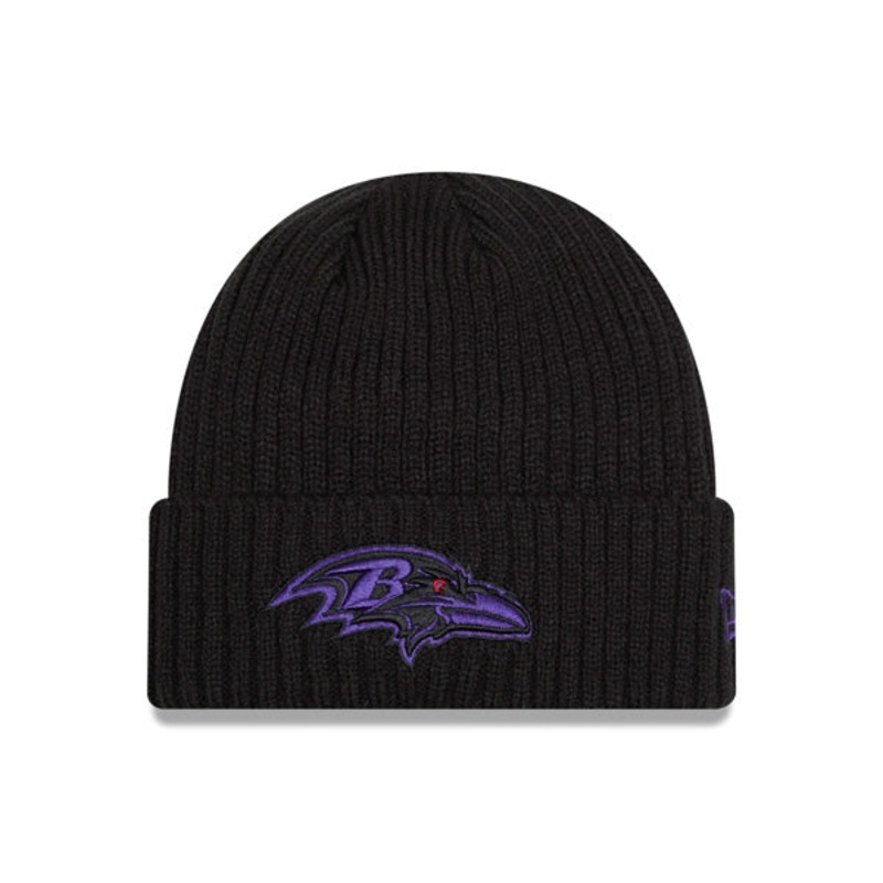 Baltimore Ravens New Era NFL Core Classic Pop Cuffed Knit Hat – Black