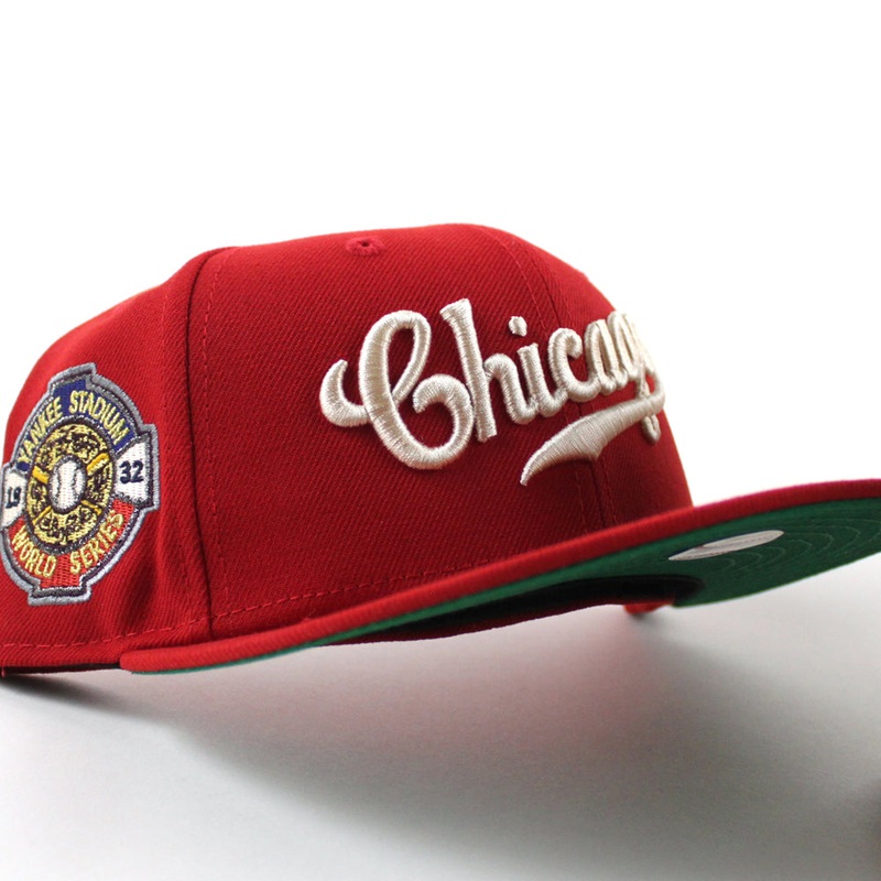 Chicago Cubs 1932 World Series New Era 59Fifty Fitted Hat (Scarlet Red Green Under Brim) 6 7/8
