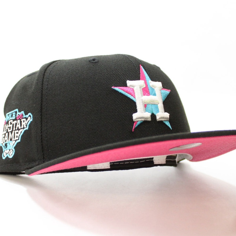 Houston Astros 2006 All-Star Game New Era 59Fifty Fitted Hat (Glow in the Dark Black Beet Under Brim) 7
